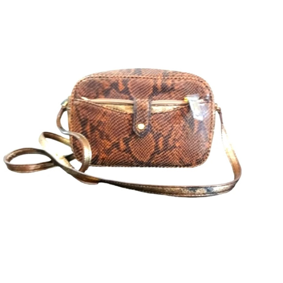 NEW Gili Crossbody Snake Embossed Genuine Leather Purse with Wallet - Picture 1 of 16